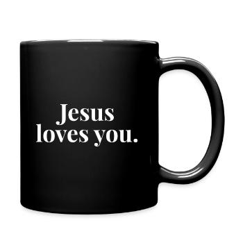 Jésus Loves You Chrétiens Proverbe du Christ Don - Mug uni - noir - Droite