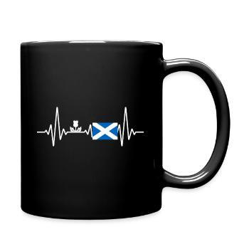 Schottland Herzschlag Schottische Flagge Saltire - Tasse einfarbig - Schwarz - Rechts