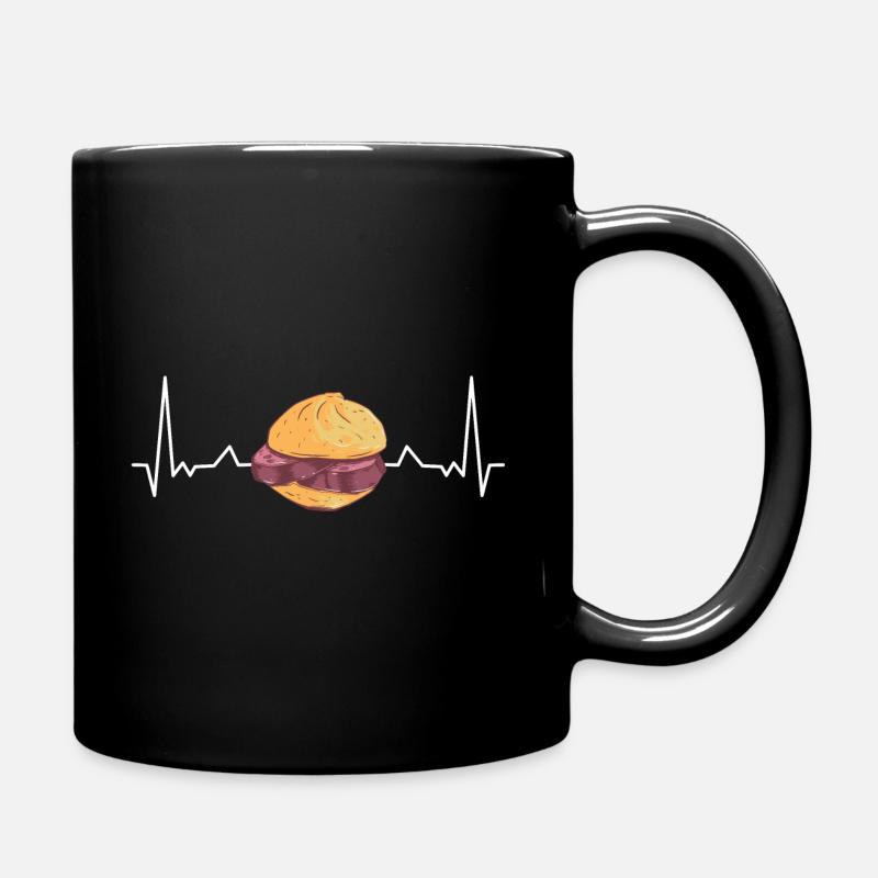 Leberkas Herzschlag Liebe Leberkäse - Tasse einfarbig - Schwarz