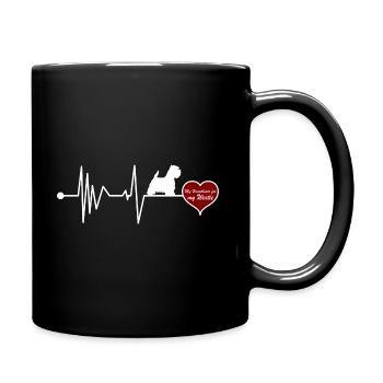 West Highlan Terrier Westie Heartbeat Red Heart - Full Colour Mug - black - Right
