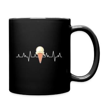 Coole Softeis Gelato Art Herzschlag - Tasse einfarbig - Schwarz - Rechts