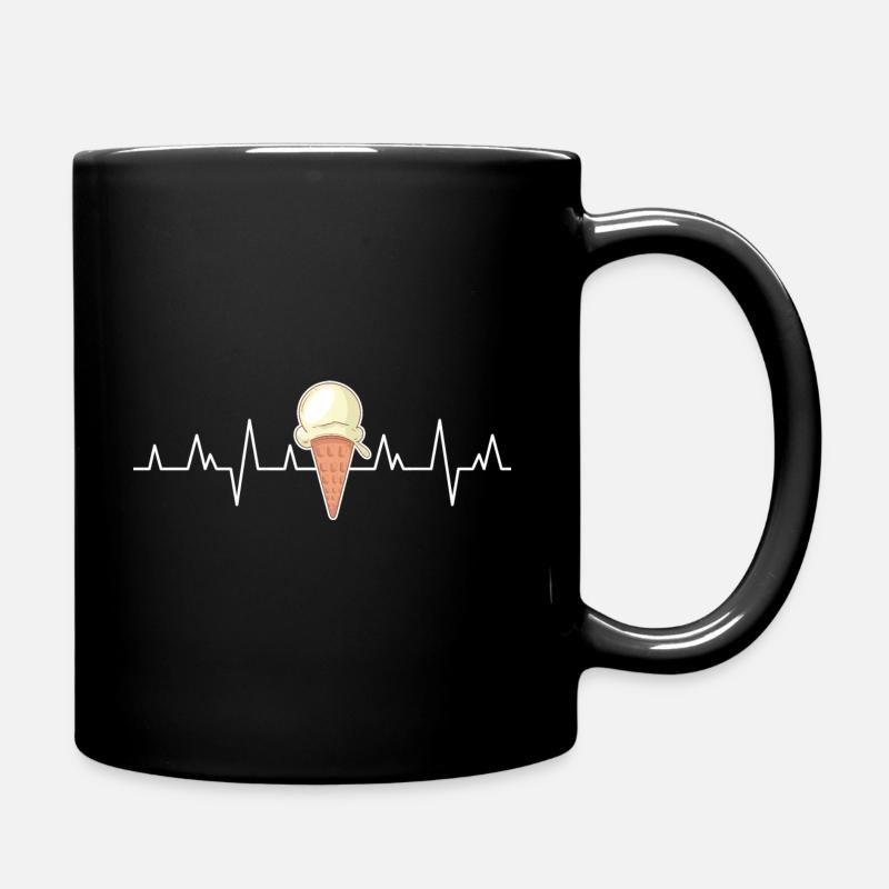 Cool soft ice cream gelato type heartbeat - Full Colour Mug - black