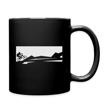 Cross Country Bike mit Radfahren auf E MTB Biker - Tasse einfarbig - Schwarz - Rechts