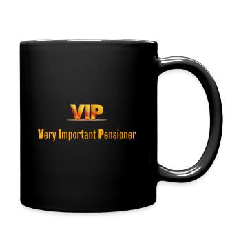 VIP - Sehr wichtige Renten - Tasse einfarbig - Schwarz - Rechts