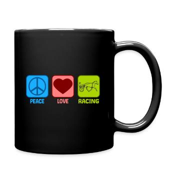 Harness Racing Peace Love - Full Colour Mug - black - Right