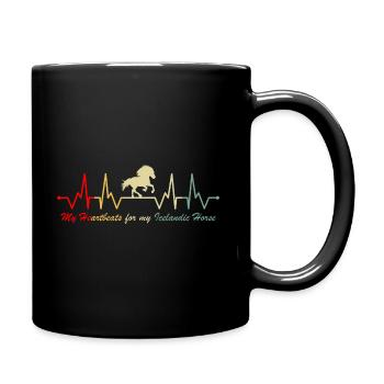 Islandpferd Tölt Herzschlag Vintage - Tasse einfarbig - Schwarz - Rechts