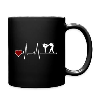 Muay Thai Thai boxing heartbeat - Full Colour Mug - black - Right