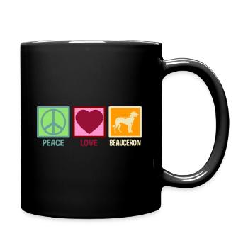 Beauceron Peace Love - Full Colour Mug - black - Right