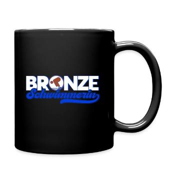 Schwimmprüfung Schwimmer Bronze Geschenk - Tasse einfarbig - Schwarz - Rechts