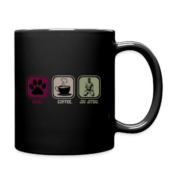 Jiu Jitsu Hund Kaffee Kämpfer - Tasse einfarbig - Schwarz - Rechts