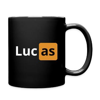 Cadeau pour Lucas | logo porno | cadeau beauf - Mug uni - noir - Droite
