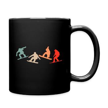 Snowboard Snowboarden Snowboarder Wintersport - Tasse einfarbig - Schwarz - Rechts