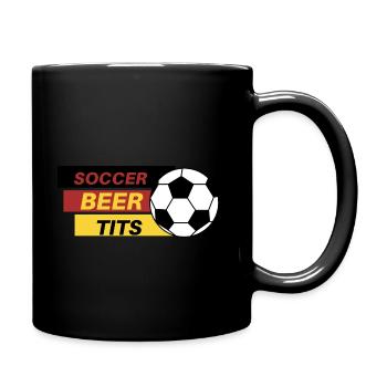 Soccer beer tits T-shirt - Tasse einfarbig - Schwarz - Rechts