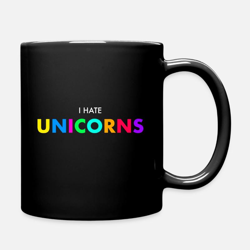 J'aime pas les licornes - Mug uni - noir