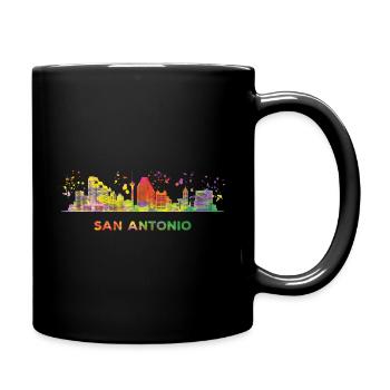 San Antonian Skyline San Antonio - Tasse einfarbig - Schwarz - Rechts