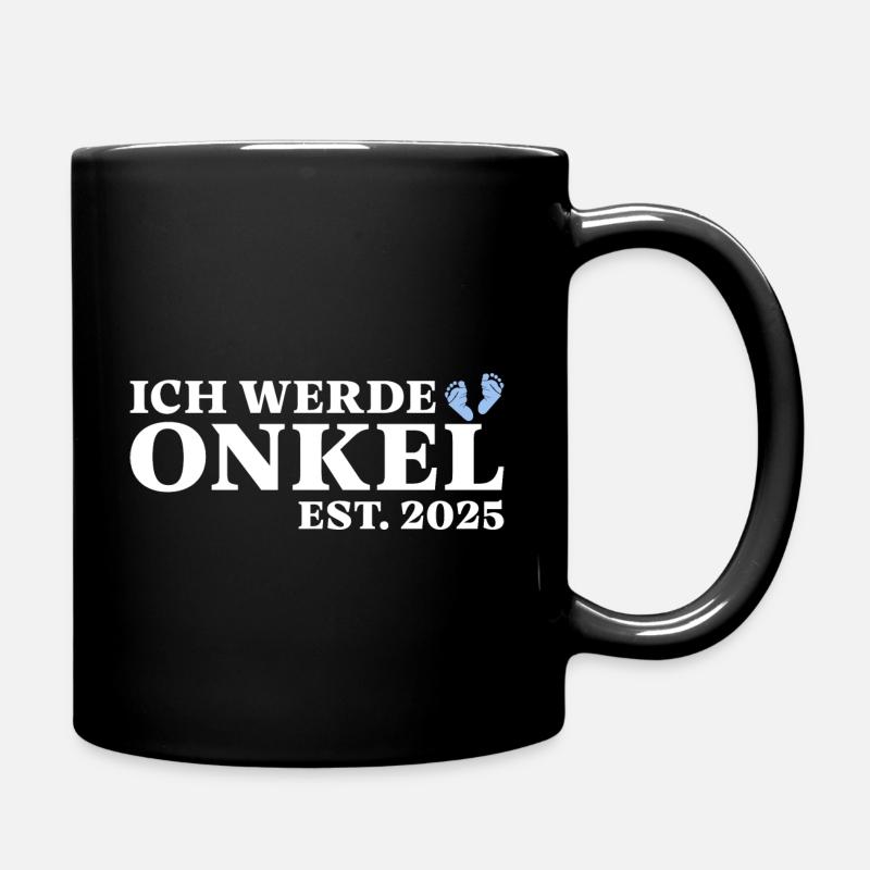 Ich werde Onkel 2025 Schwangerschaft verkünden - Tasse einfarbig - Schwarz