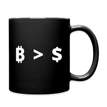 Bitcoin > Dollar - Tasse einfarbig - Schwarz - Rechts