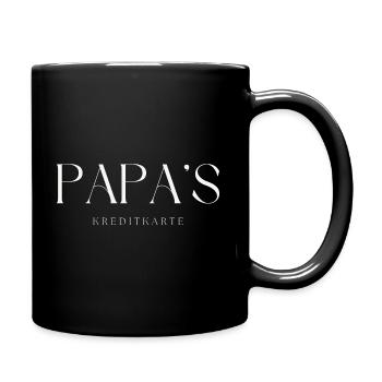 Papas Kreditkarte - Tasse einfarbig - Schwarz - Rechts