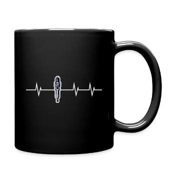 Herzschlag eines Schraubers - Tasse einfarbig - Schwarz - Rechts