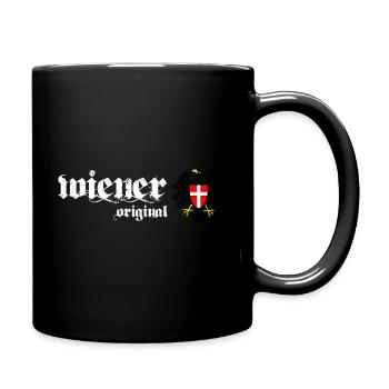Wiener Original Wappen Shirt Geschenk - Tasse einfarbig - Schwarz - Rechts