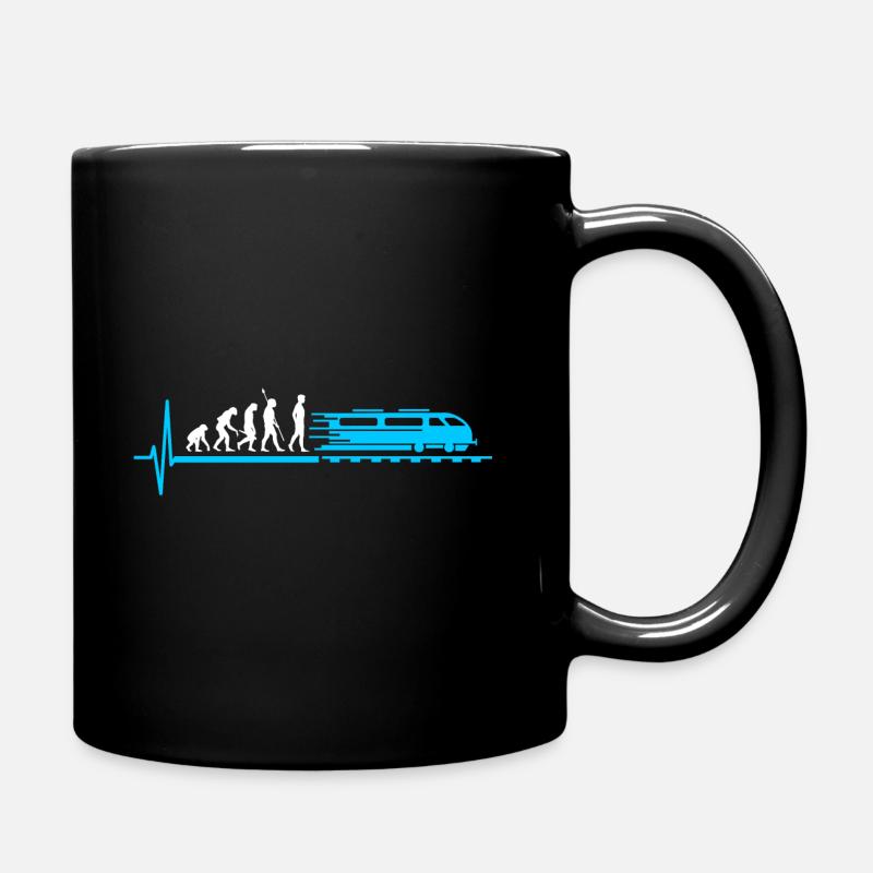 Zug Evolution Eisenbahn Herzschlag - Tasse einfarbig - Schwarz