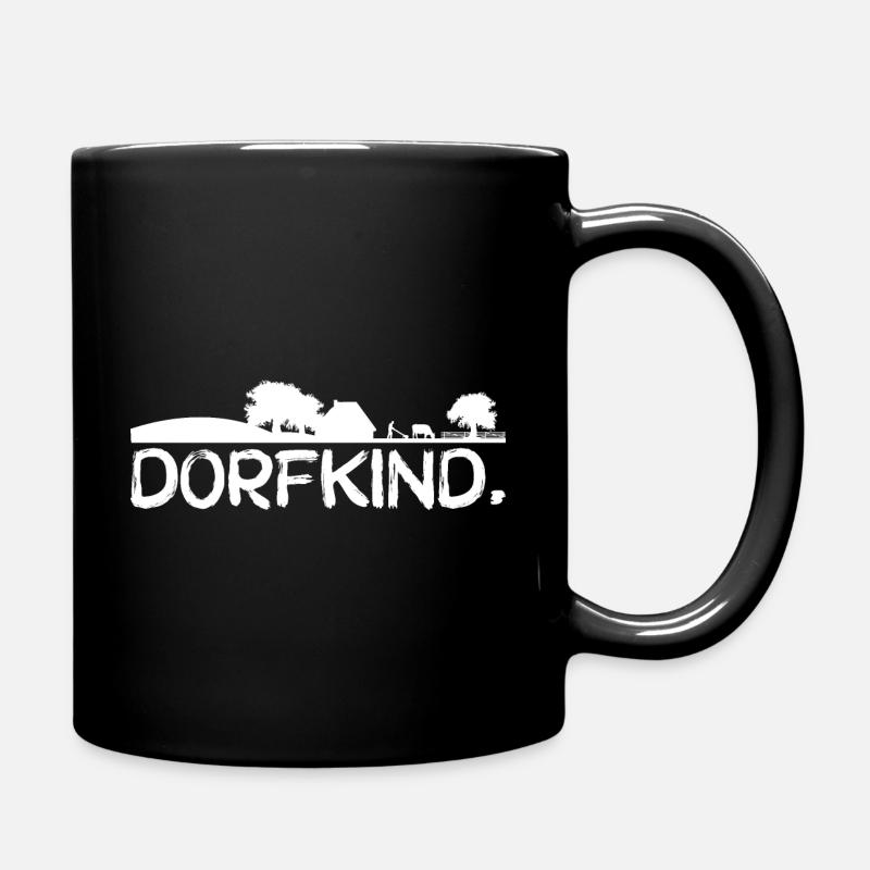 Dorfkind, weiß - Tasse einfarbig - Schwarz