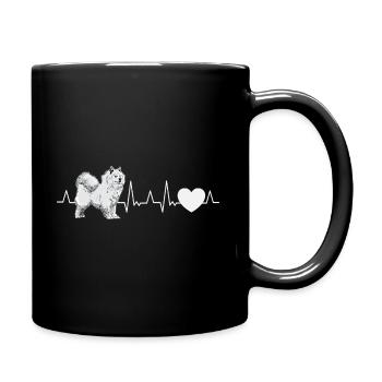 Samoyed heartbeat sled dog Samoyed - Full Colour Mug - black - Right