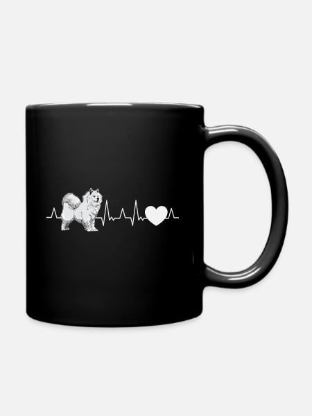 Samoyed Heartbeat chien de traîneau Samoyed - Mug uni - noir