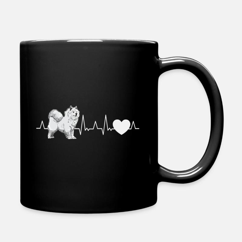 Samoyed Heartbeat chien de traîneau Samoyed - Mug uni - noir