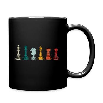 Retro chess pieces chess - Full Colour Mug - black - Right