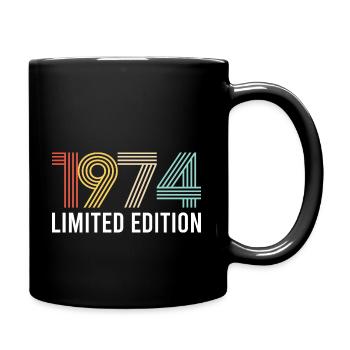 Vintage 1974 birthday year of birth retro seashell - Full Colour Mug - black - Right
