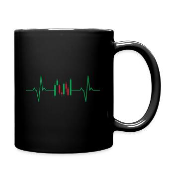 Candlesticks lifeline heartbeat day trader - Mug uni - noir - Droite