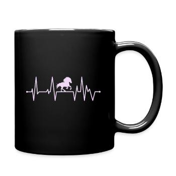Islandpferd Tölt Pink Herzschlag - Tasse einfarbig - Schwarz - Rechts