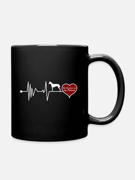 Podenco Canario Heartbeat - Full Colour Mug - black