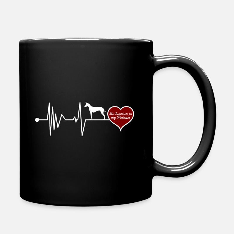 Podenco Canario Heartbeat - Full Colour Mug - black