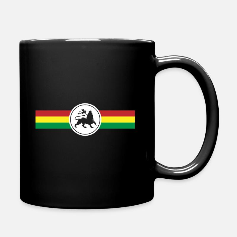 Flagge Rasta Reggae Reggaeton Löwe - Tasse einfarbig - Schwarz