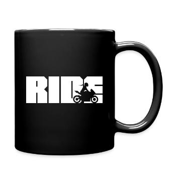 Ride Bike Motorradfahrerin Supersportler Bikerin - Tasse einfarbig - Schwarz - Rechts