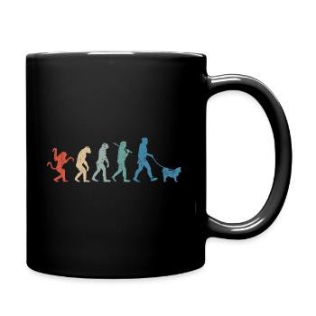 Icelandic Dog Evolution Retro Vintage - Full Colour Mug - black - Right