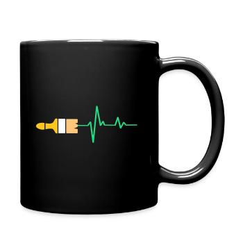 Herzschlag Pinsel Design für Maler und Lackierer - Tasse einfarbig - Schwarz - Rechts