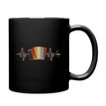Akkordeon Herzschlag Zieharmonika - Tasse einfarbig - Schwarz - Rechts