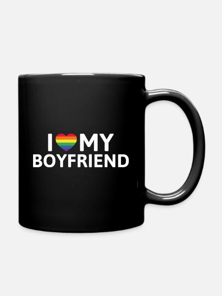 I Love My Boyfriend - Full Colour Mug - black