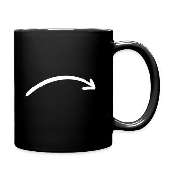 Pfeil Zeichnung Skizze weiß - Tasse einfarbig - Schwarz - Rechts