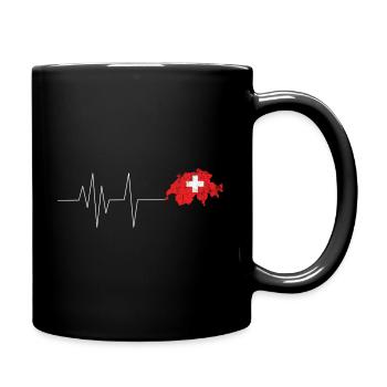 Schweiz T-shirt Geschenkidee - Tasse einfarbig - Schwarz - Rechts