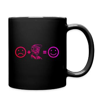 Mountainbike MTB Radfahrer Radsport Radfahren - Tasse einfarbig - Schwarz - Rechts