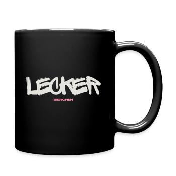 Lecker Bierchen - Tasse einfarbig - Schwarz - Rechts