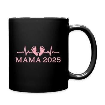 Mama 2025 Schwangerschaft Werdende Mutter - Tasse einfarbig - Schwarz - Rechts