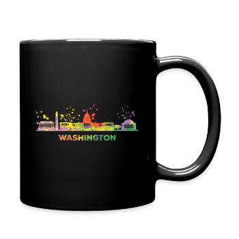 Washingtoner Skyline Washington - Tasse einfarbig - Schwarz - Rechts