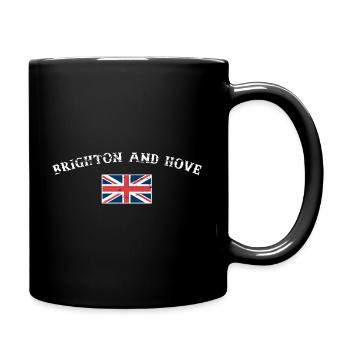 Brighton And Hove UK Vintage British Flag - Full Colour Mug - black - Right