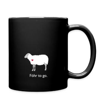 Föhr To Go - Schaf - Tasse einfarbig - Schwarz - Rechts