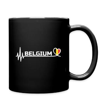 Belgium Sport Fan Football White - Full Colour Mug - black - Right